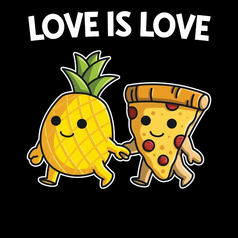 Pizza Hawaii eating pineapple pizza