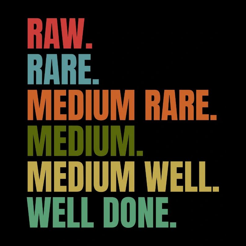 BBQ - Raw - Rare - Medium - Well Done - Retro