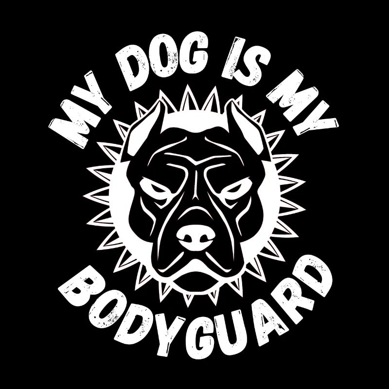 Conception de chien: mon chien est mon bull terrier garde du corps