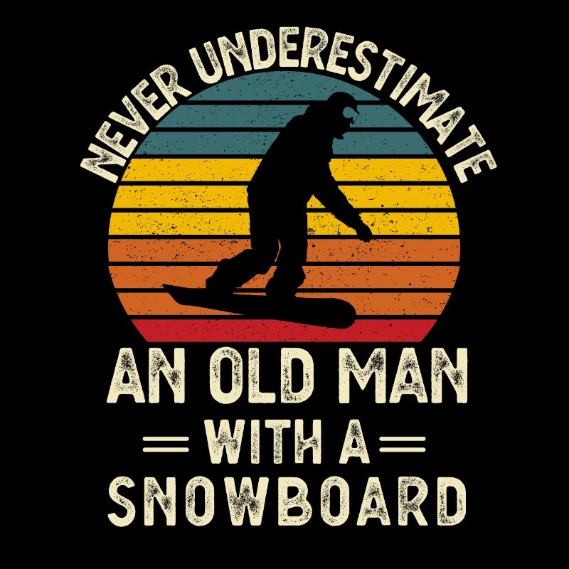 Unterschätze niemals einen alten Mann mit einem Snowboard