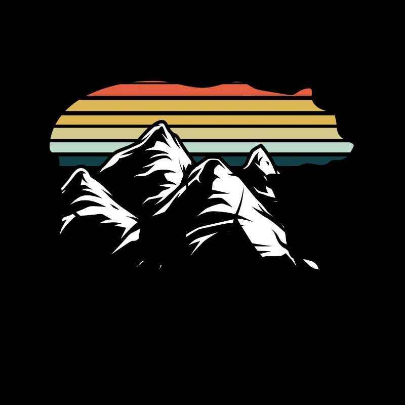 Ours montagnes coucher de soleil rétro