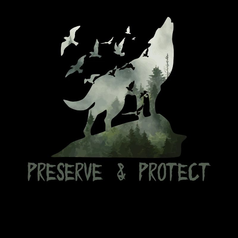 Preserve & Protect Umweltschutz Klimaschutz Wolf