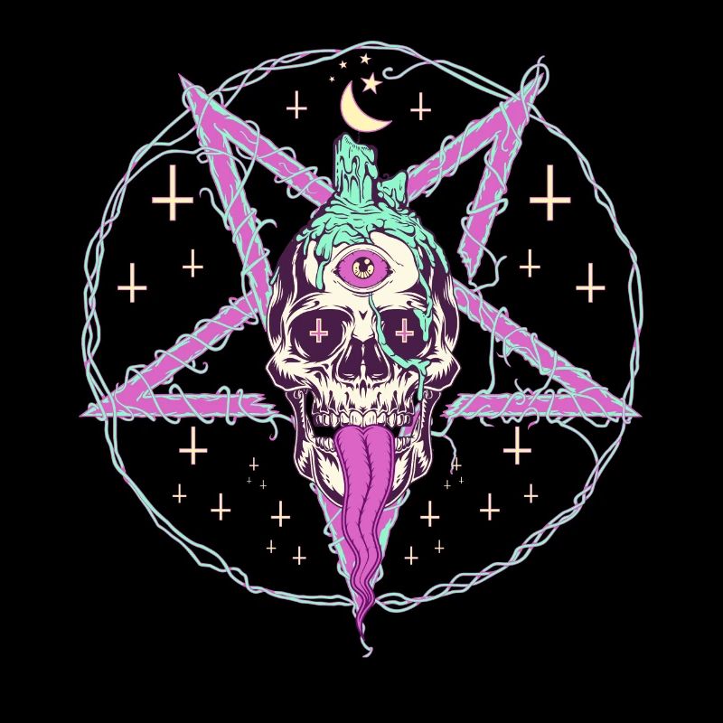 Pastel Goth Skull Creepy Wiccan Aesthetic Witch