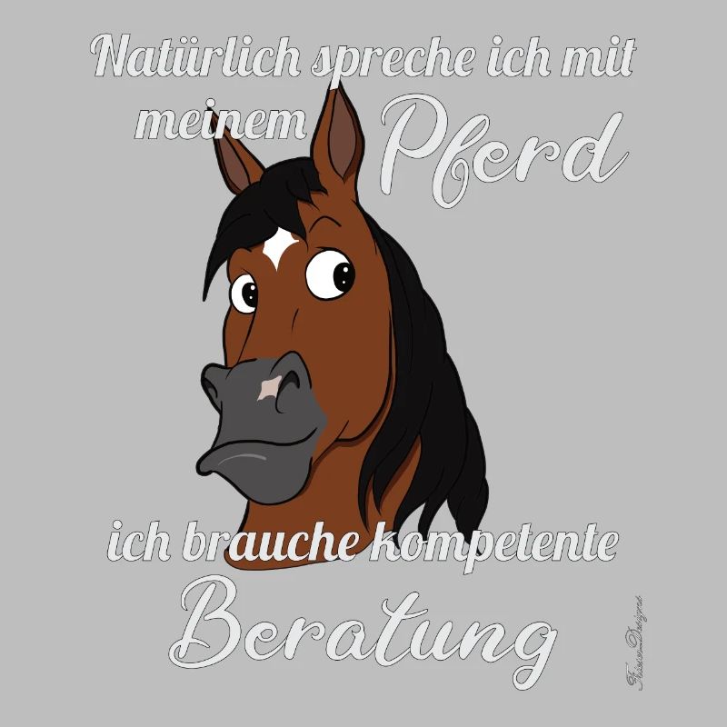 Lustiger Pferde Spruch mit Comic Pony Kopf süßes