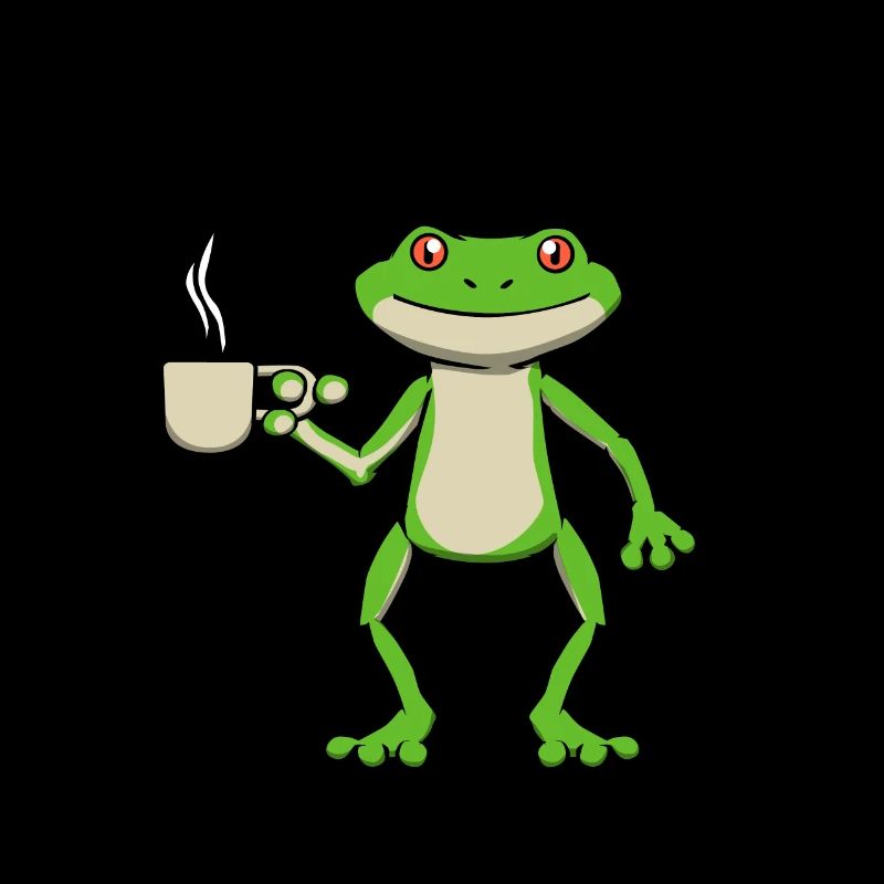 Cute Frog Tired Monday Lazy Coffee