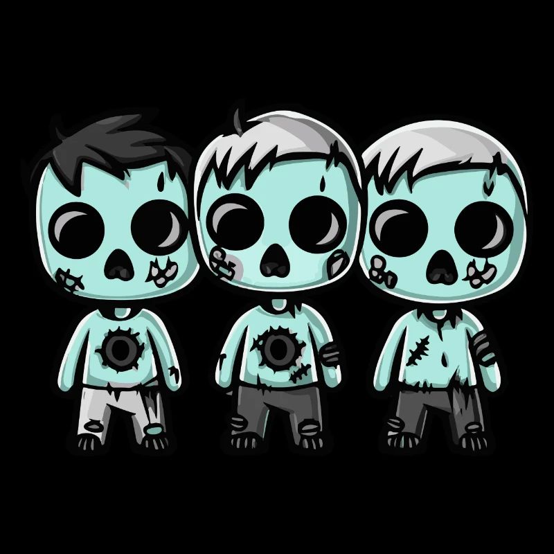 Zombies Halloween Niedlich Comic