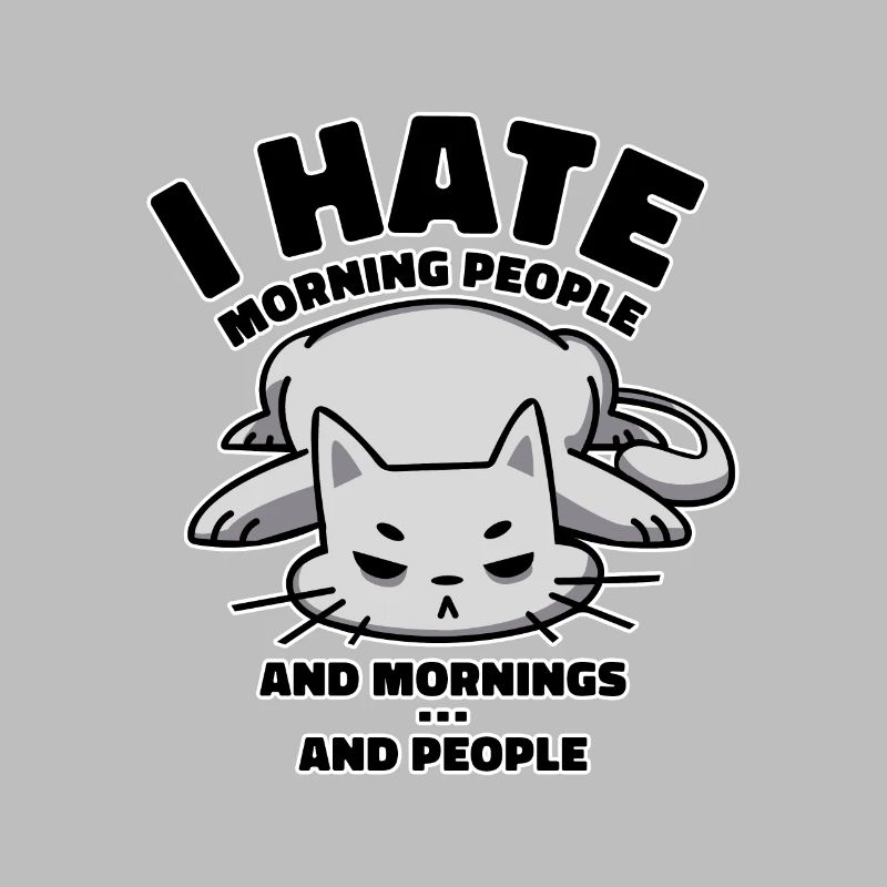 Cute kitty cat owner morning grumpy cats