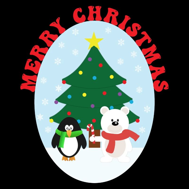 Joyeux Noël mignon pingouin et ours