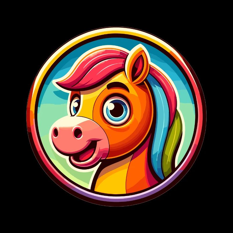 Pferd, Pferdekopf in Comicstyle