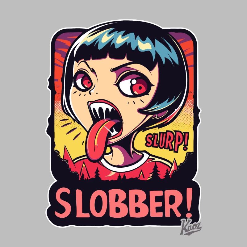 Cartoon eines Frechen Emo-Zombie-Mädchen