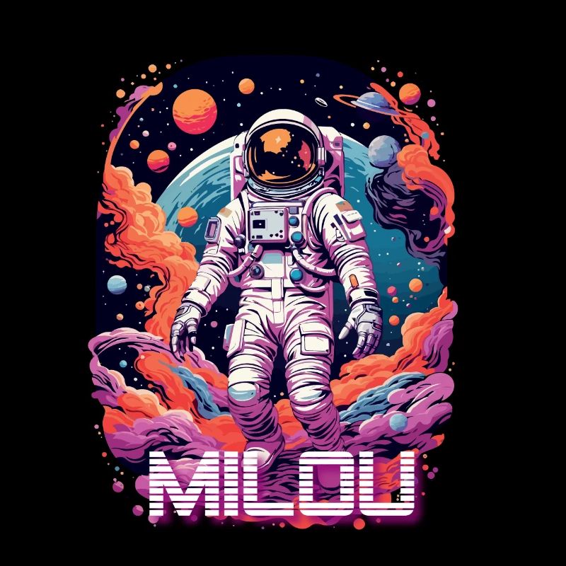 MI LOU - Beau prénom de garçon avec astronaute cool