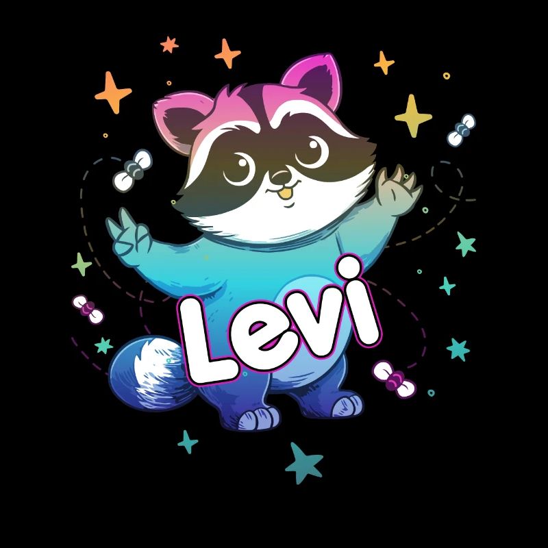 LEVI - Beau nom de garçon avec un raton laveur mignon