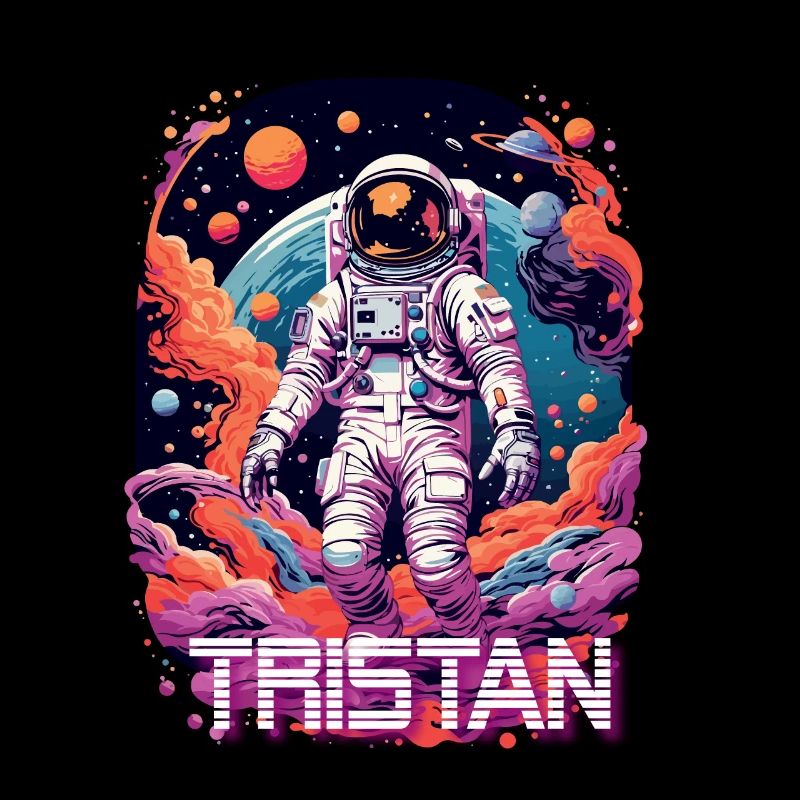 TRISTAN - Beautiful boy name with cool astronaut