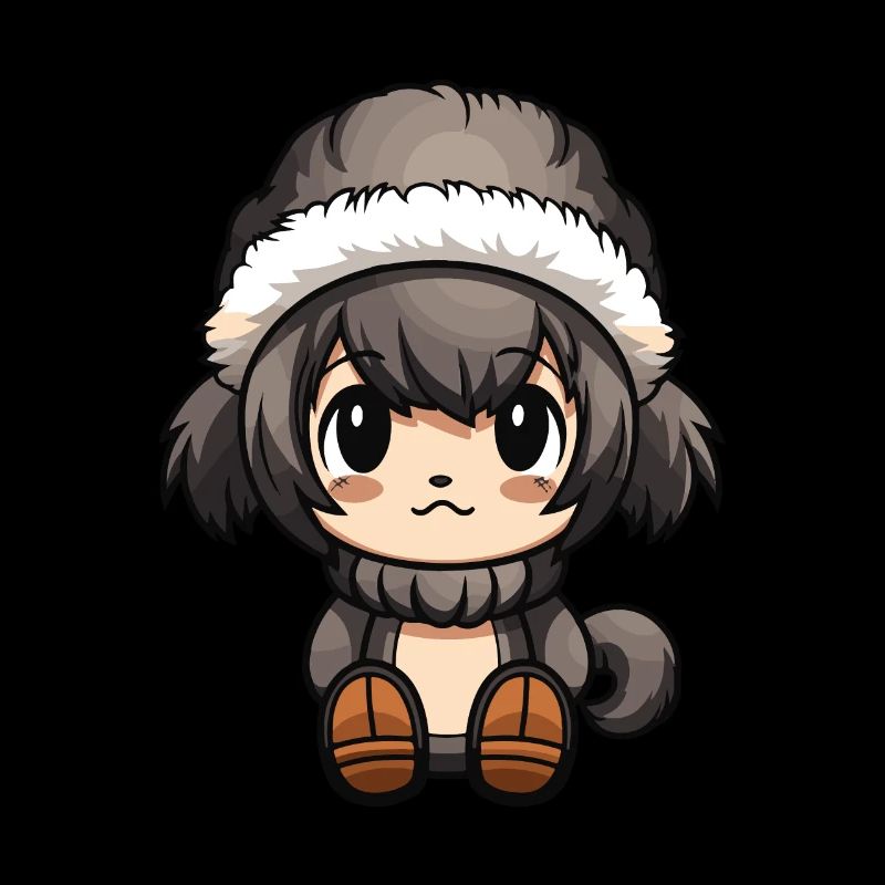 Monkey Winter Comic Cute