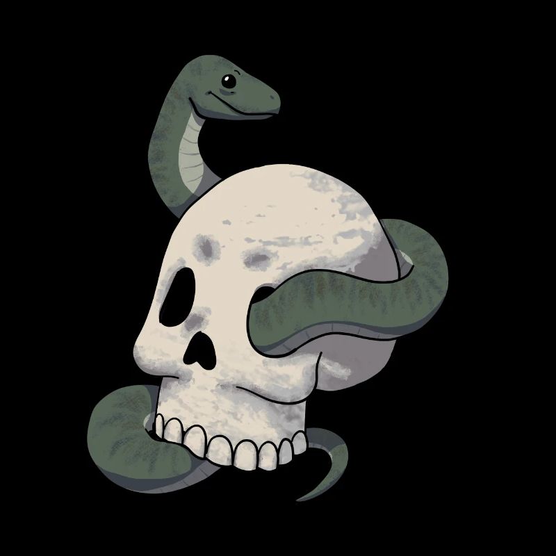 Serpent et crâne