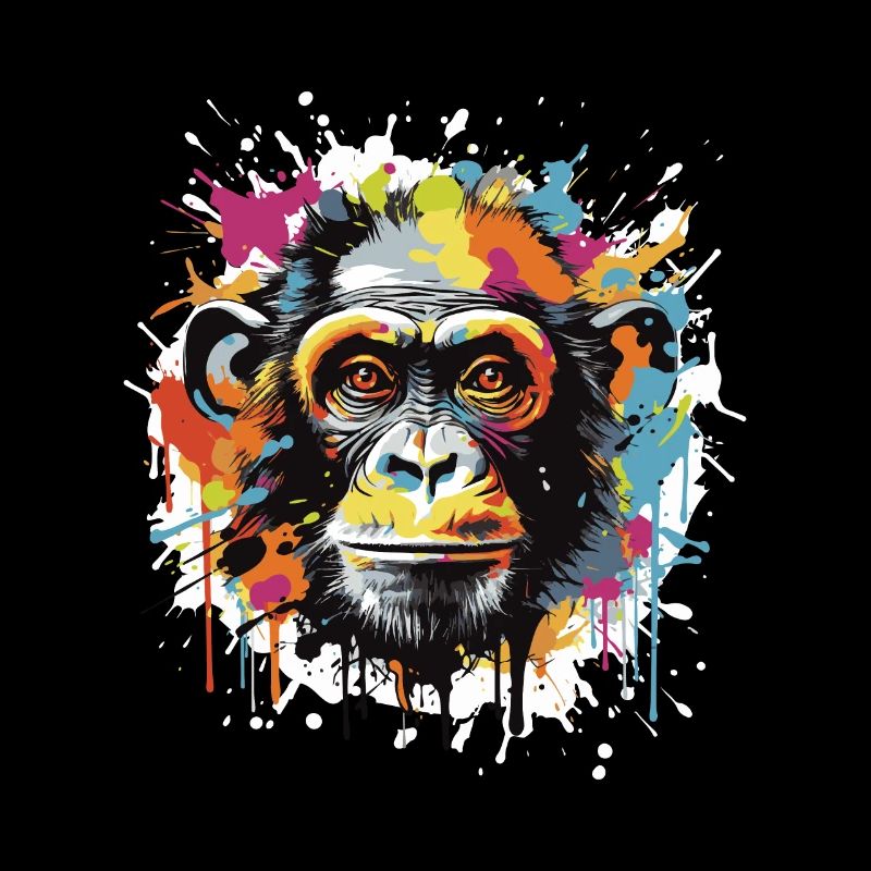 Affe Kopf Porträt Pop Art
