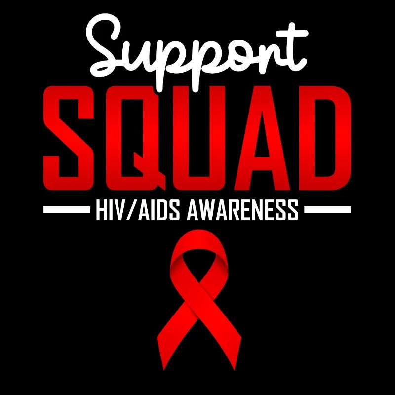 Support Squad HIV Aids Awareness Red Ribbon HIV