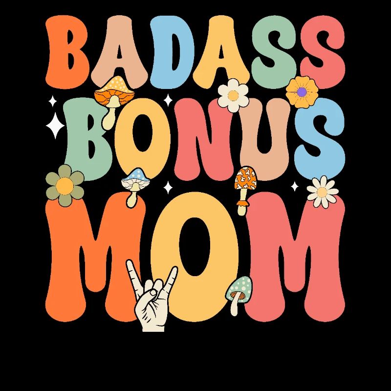 Badass Bonus Mama Boho Blume Lustige Stiefmutter Mutter