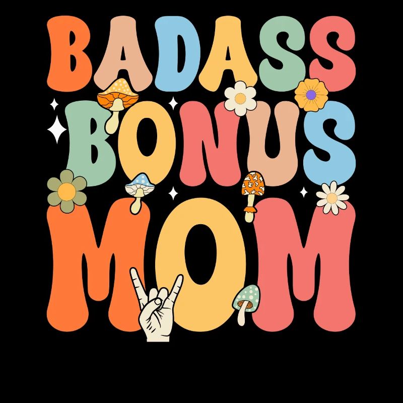Badass Bonus Mama Boho Blume Lustige Stiefmutter Mutter