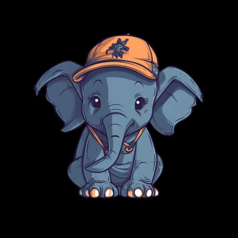 Éléphant avec casquette