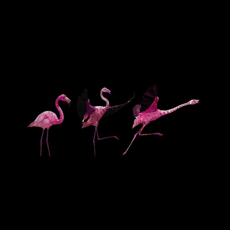 0035.4 Three polygon flamingos (color mirrored)