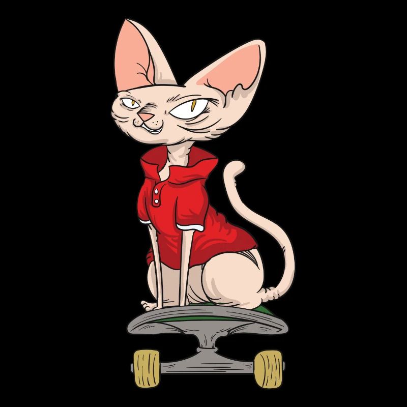 Sphynx Katze Skateboard Skate