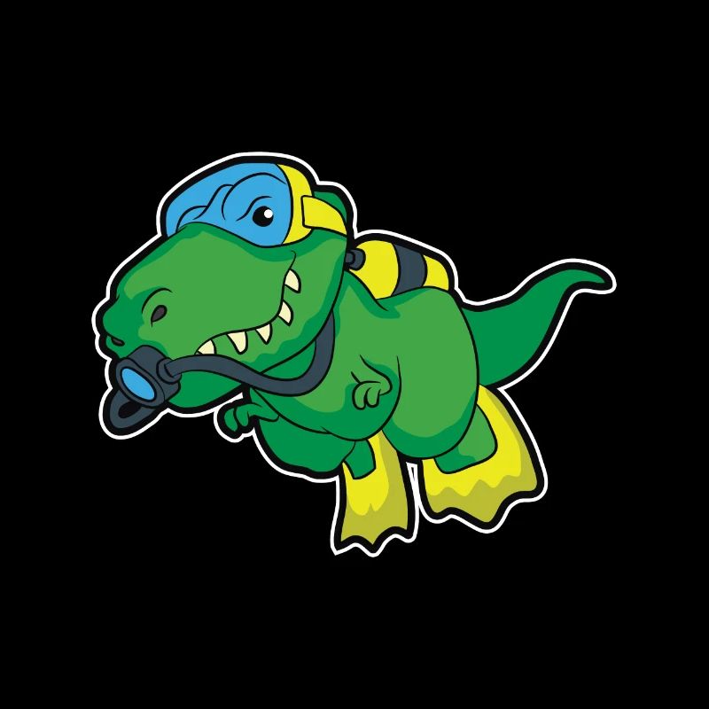 Funny Diving Scuba Diving Dinosaur Diver