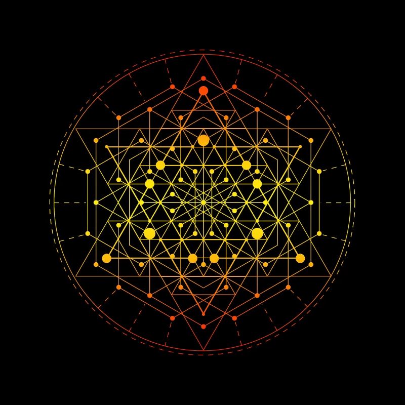 Sacred Geometry Yellow Tesseract