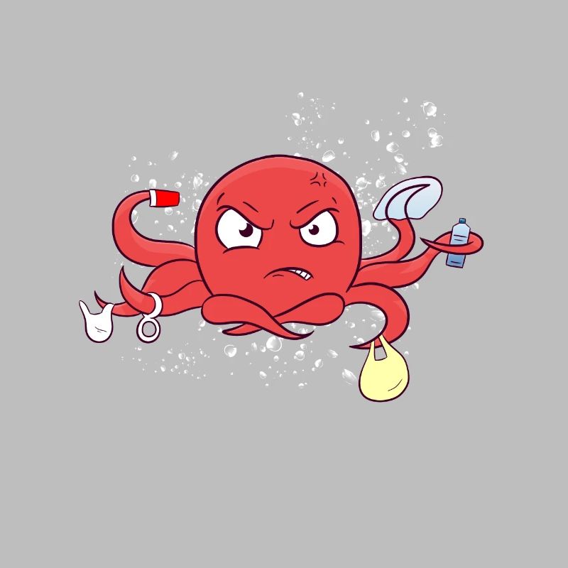 Octopus plastic sea plastic pollution environment
