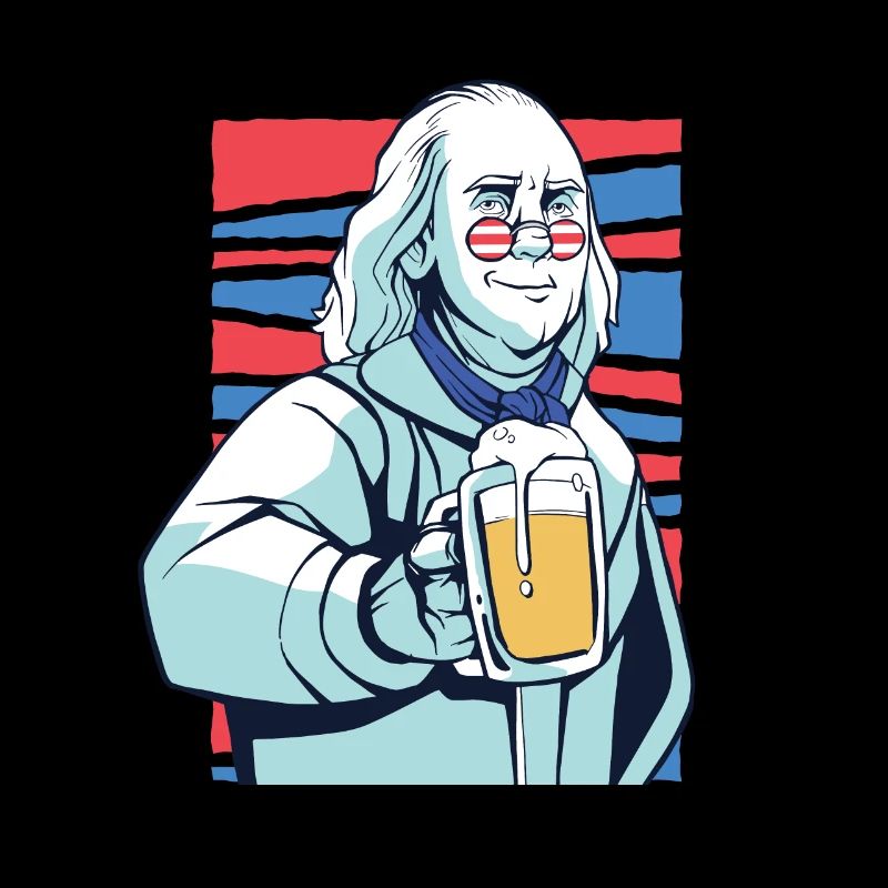 Benjamin Franklin US Beer US Flag Beer President