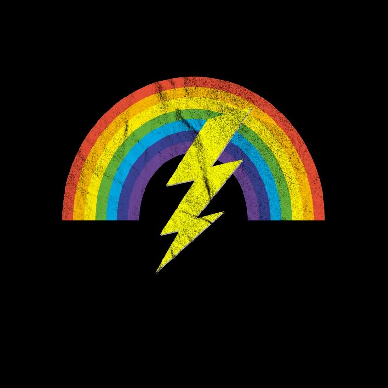 cool rainbow lightning distressed LGBTQ gift