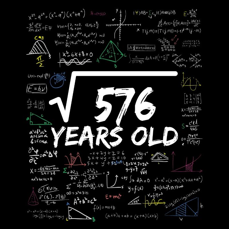 Square Root of 576 24TH Funny Math Birthday
