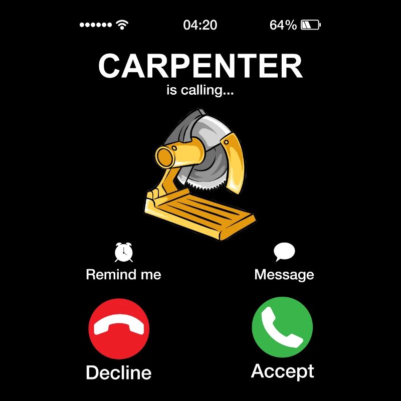 Carpenter appelle le jeu de mots drôle de bricoleur de menuisier