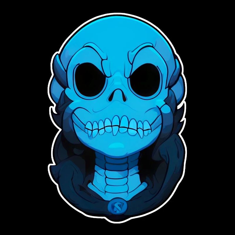 Blue monster skull