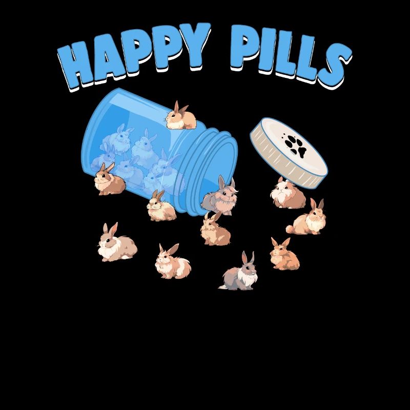 Happy Pills Rabbit Breed Funny Lionhead Bunny Pun