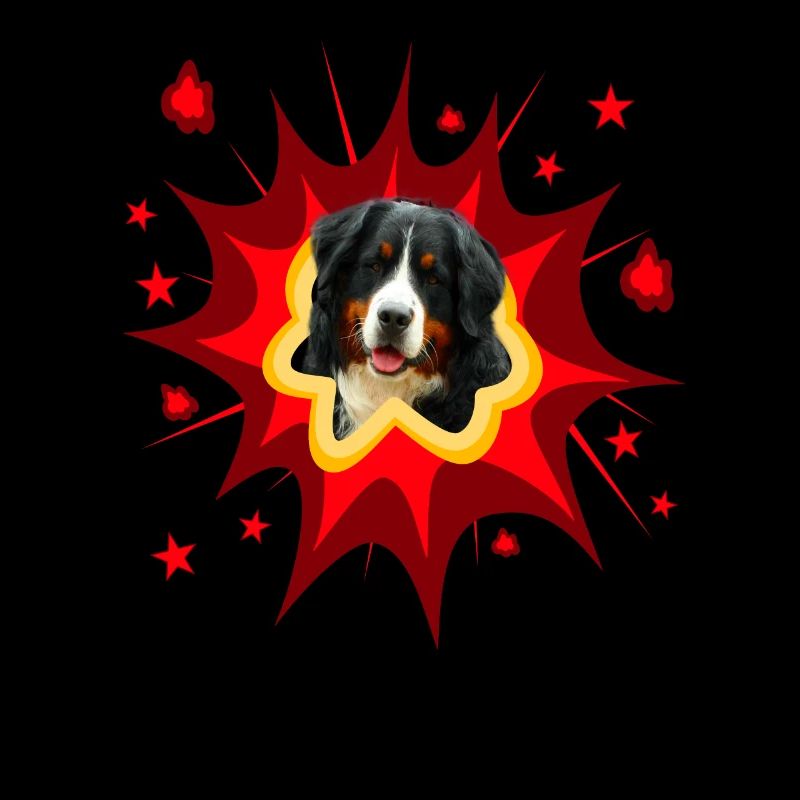 Comic Dog Design - Pow - Bouvier Bernois