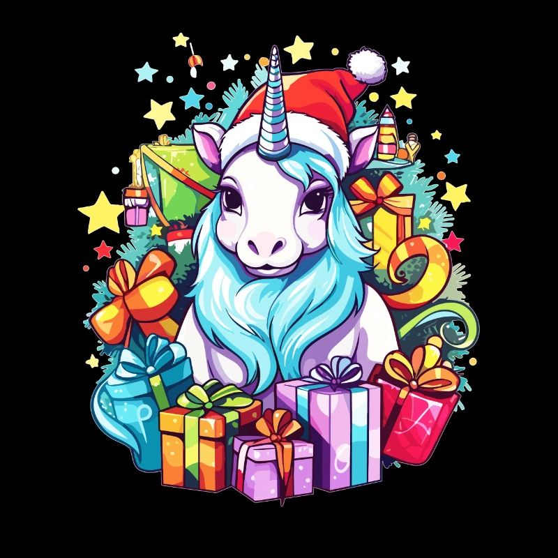 Regenbogen Weihnachten Einhorn - Buntes Einhorn Chris