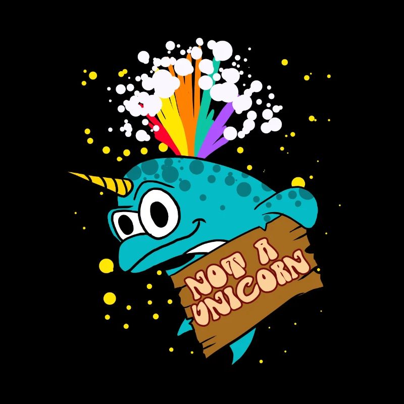 Narval Pas Une Licorne Drôle Créature De La Mer Arc-En-Ciel