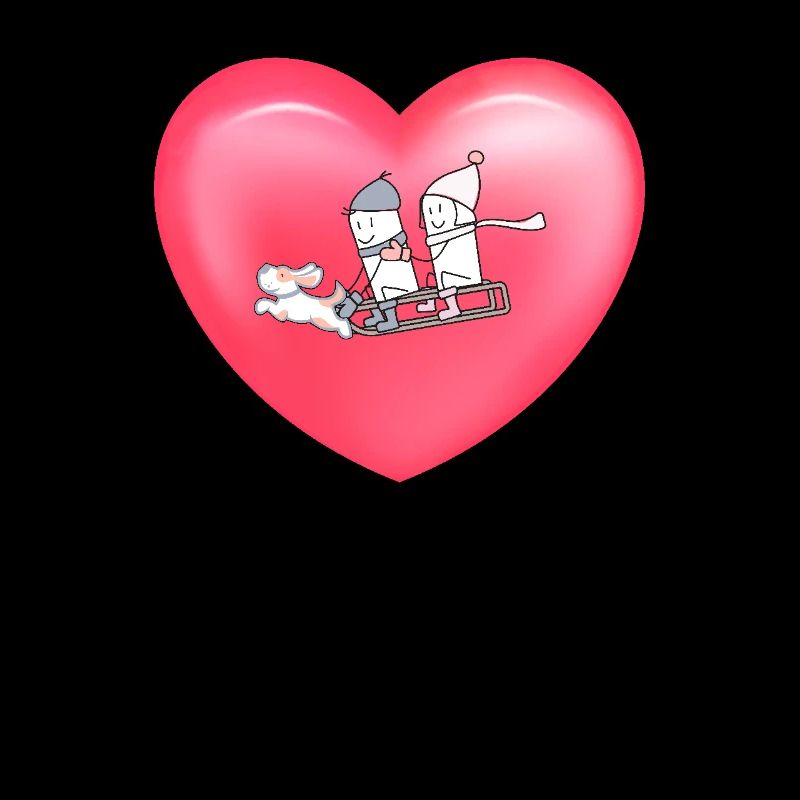Cute Winter Sledding Heart Balloon Cute
