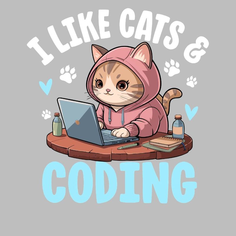 I Like Cats and Coding Nerd Design