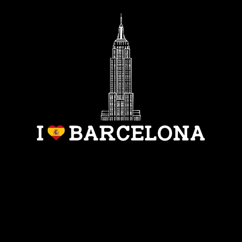 J’aime Barcelone Cool Empire Espagne État Lover Jeu de mots