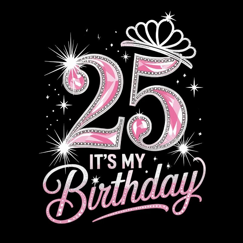 25th Birthday Crown Glitter