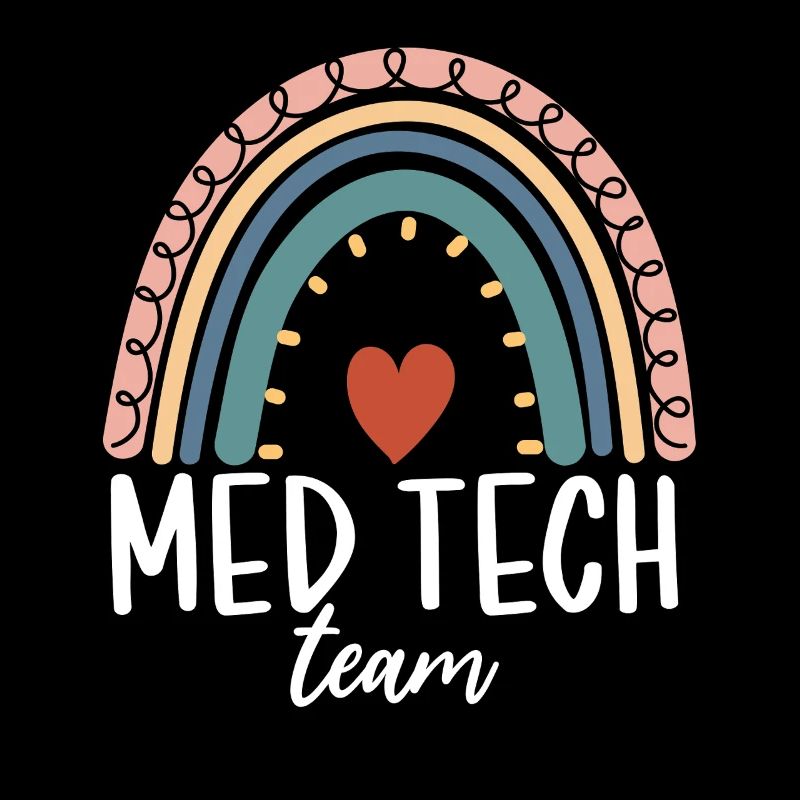 Med Tech Team Boho Rainbow Funny Medical Lab