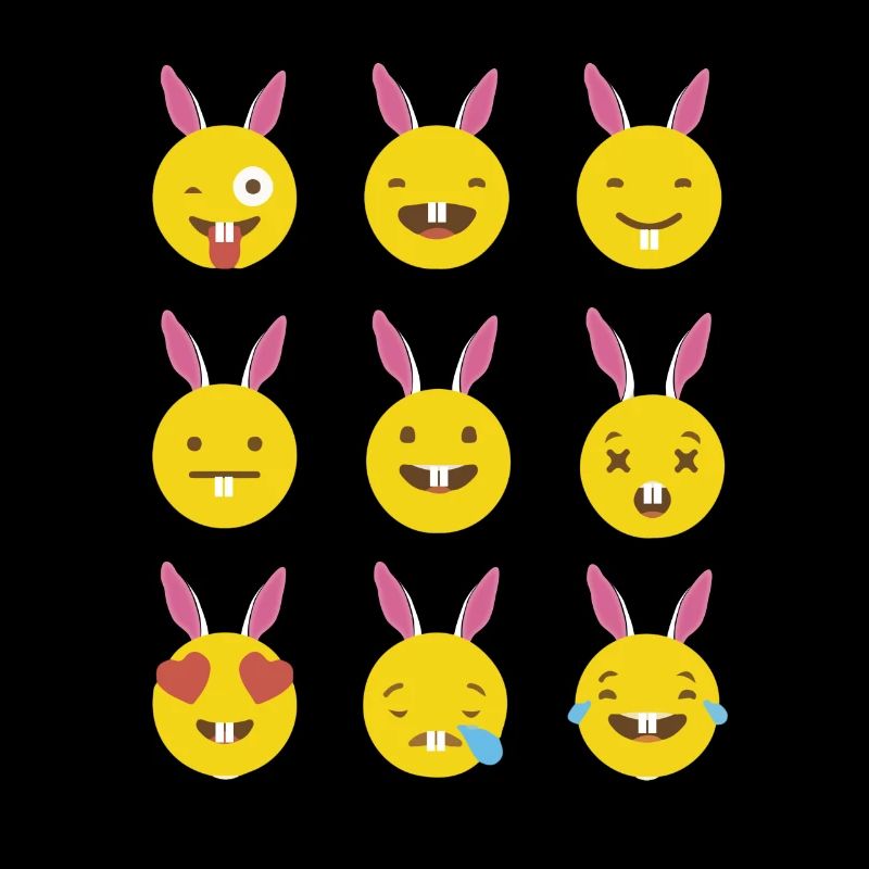 Lots Of Emojis With Easter Bunny Ears Funny Pascha