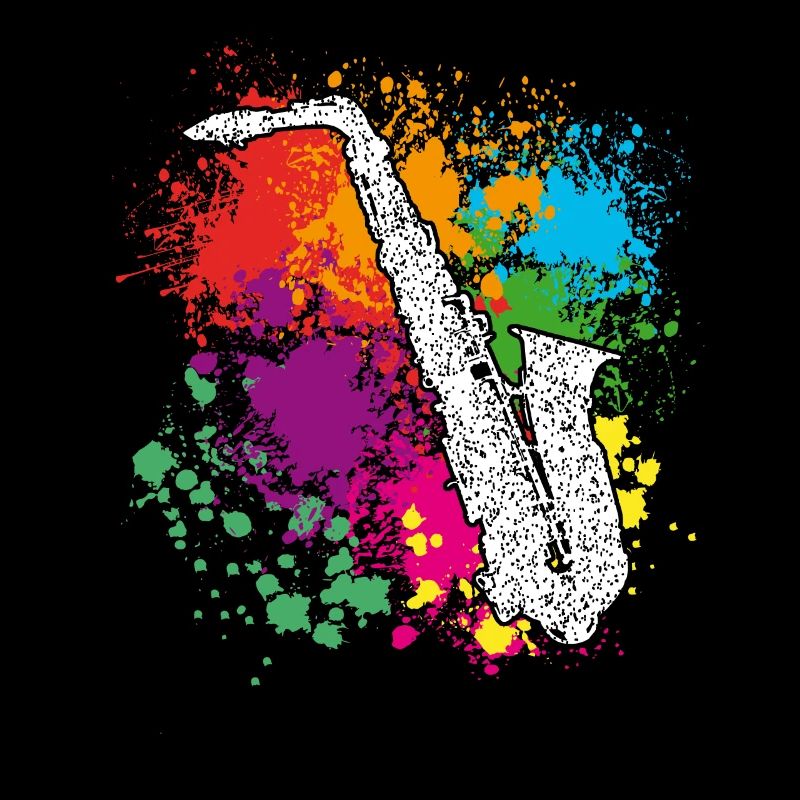Saxophone, Sax, éclaboussures de couleurs
