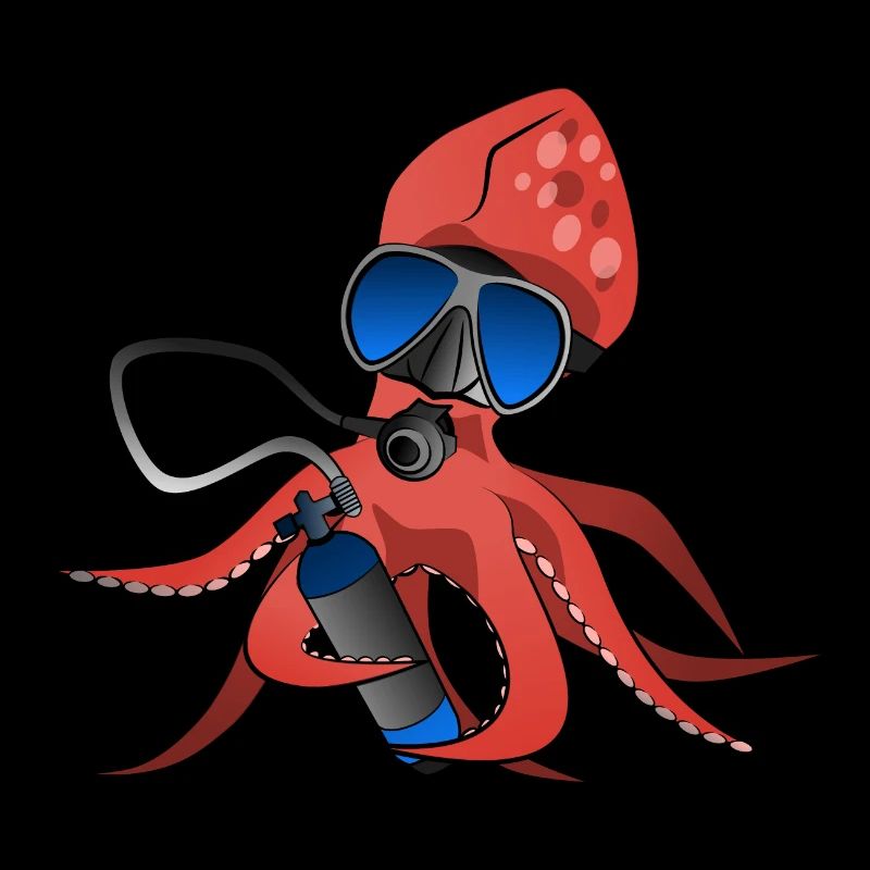 Octopus octopus octopus squid diver diving