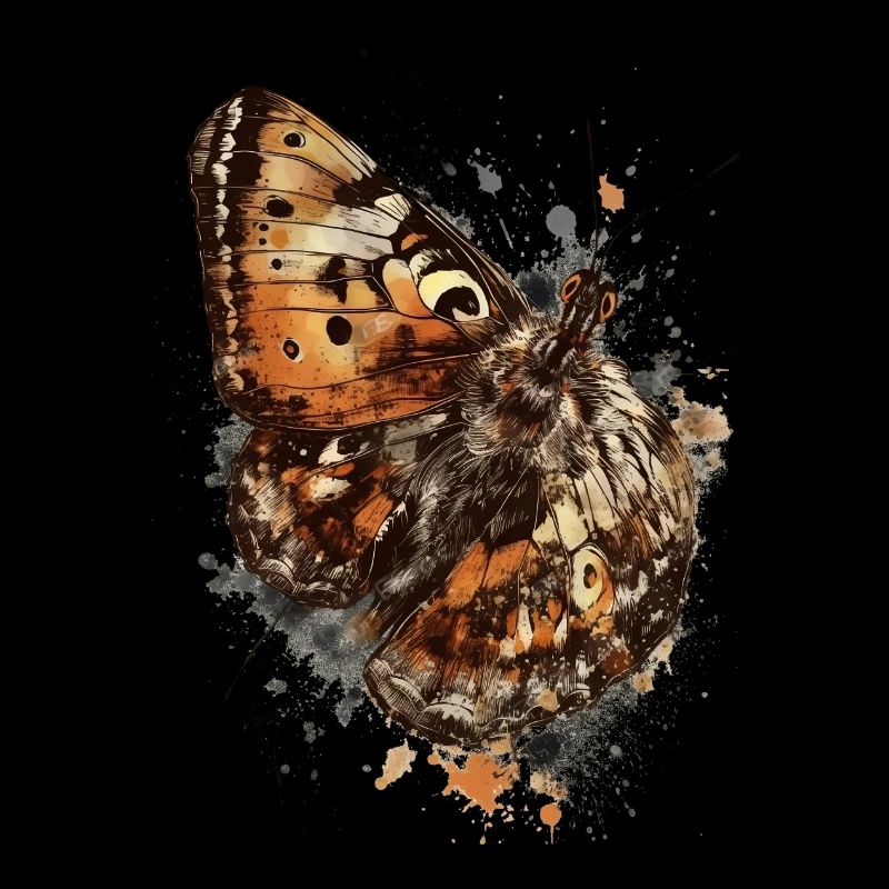 Encre papillon et aquarelle