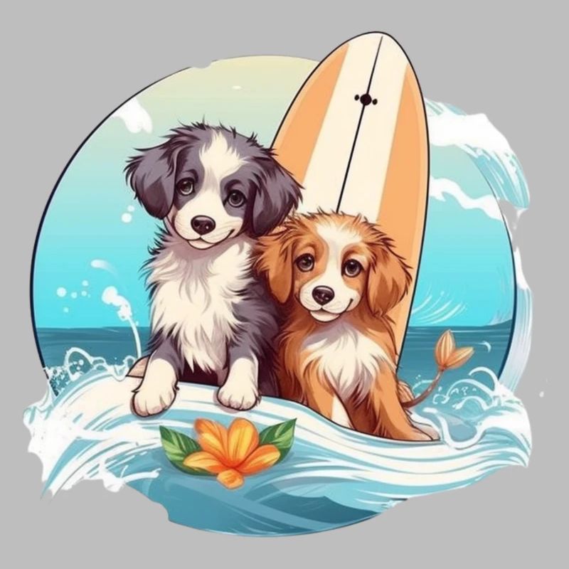 Zwei Surfhunde