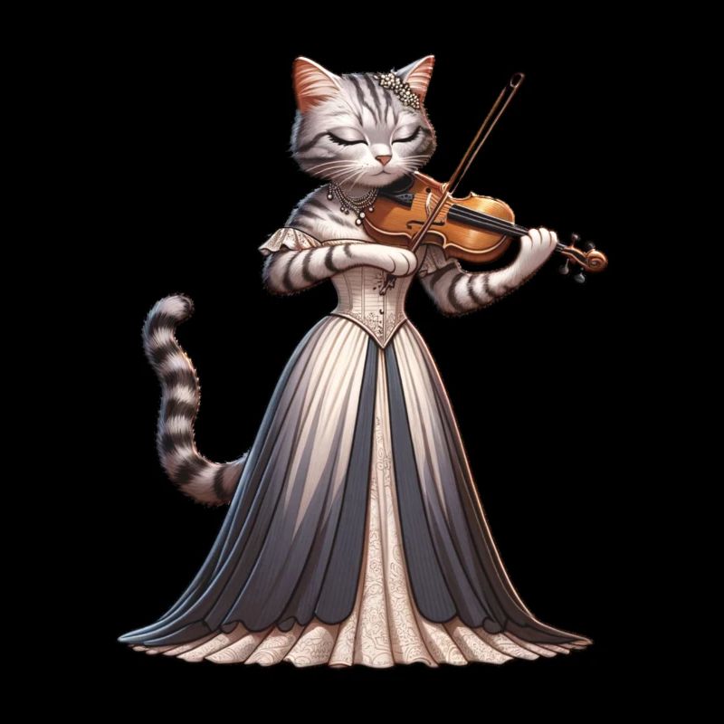 Violin Katze Violinistin