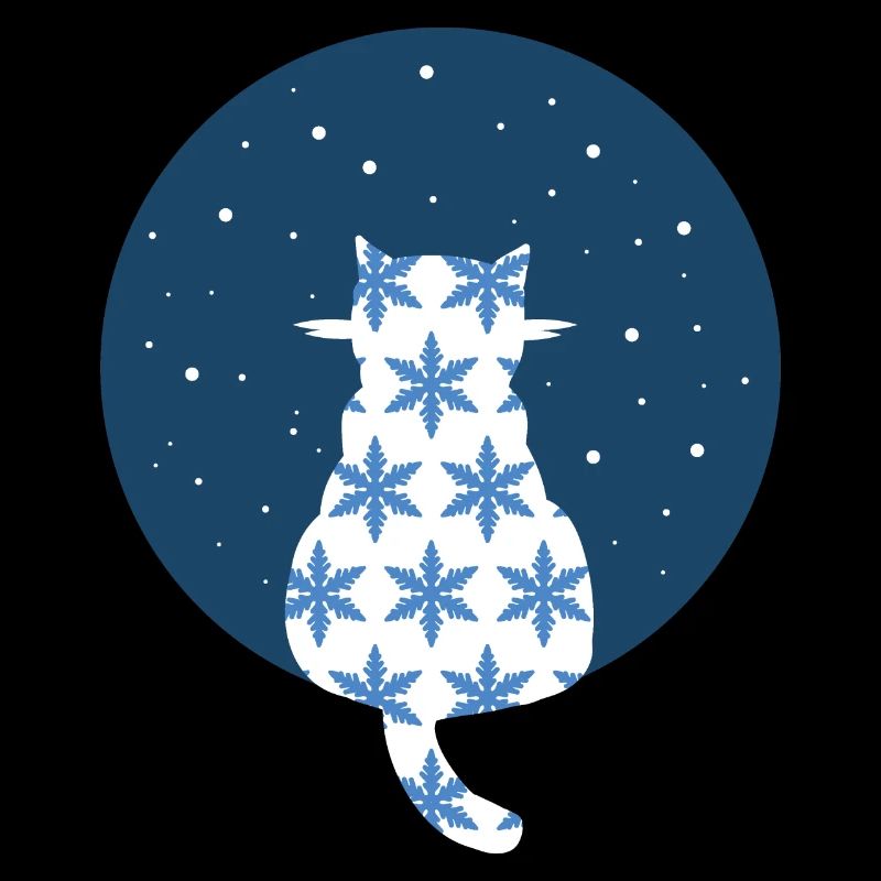 Chat regardant les flocons de neige